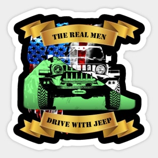 4x4 truck US Flag to men Sticker